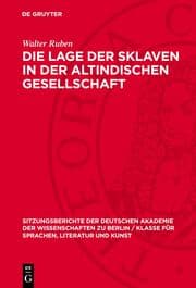 Cover von Die Lage der Sklaven in der altindischen Gesellschaft