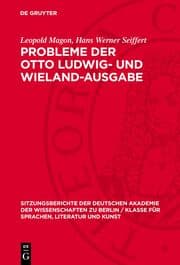 Cover von Probleme der Otto Ludwig- und Wieland-Ausgabe