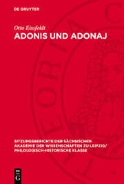 Cover von Adonis und Adonaj