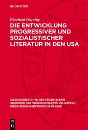 Cover von Die Entwicklung progressiver und sozialistischer Literatur in den USA