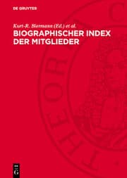 Cover von Biographischer Index der Mitglieder