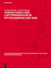 Cover von Verhältnisse der Lufttemperatur im Mittelgebirge der DDR