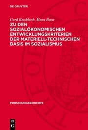 Cover von Zu den sozialökonomischen Entwicklungskriterien der materiell-technischen Basis im Sozialismus