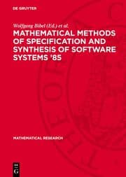 Cover von Mathematical Methods of Specification and Synthesis of Software Systems '85