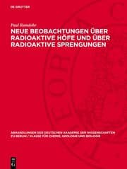Cover von Neue Beobachtungen über radioaktive Höfe und über radioaktive Sprengungen