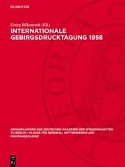Cover von Internationale Gebirgsdrucktagung 1958