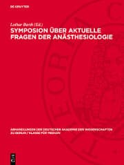 Cover von Symposion über aktuelle Fragen der Anästhesiologie