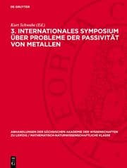 Cover von 3. Internationales Symposium über Probleme der Passivität von Metallen