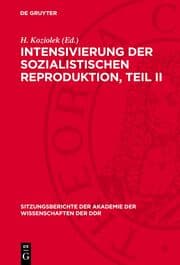 Cover von Intensivierung der sozialistischen Reproduktion, Teil II