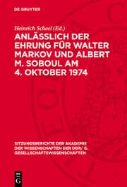 Cover von Anläßlich der Ehrung für Walter Markov und Albert M. Soboul am 4. Oktober 1974