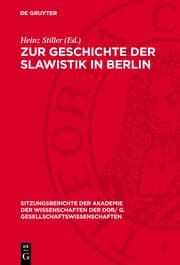 Cover von Zur Geschichte der Slawistik in Berlin