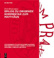 Cover von Epilog zu Origenes' Kommentar zum Matthäus