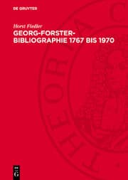 Cover von Georg-Forster-Bibliographie 1767 bis 1970