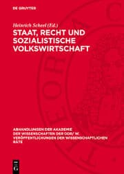 Cover von Staat, Recht und sozialistische Volkswirtschaft