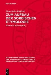 Cover von Zum Aufbau der sorbischen Etymologie