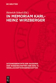 Cover von In memoriam Karl-Heinz Wirzberger