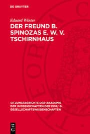 Cover von Der Freund B. Spinozas E. W. v. Tschirnhaus