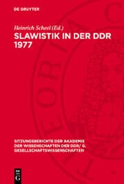 Cover von Slawistik in der DDR 1977