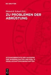 Cover von Zu Problemen der Abrüstung