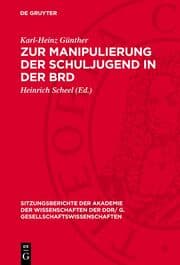 Cover von Zur Manipulierung der Schuljugend in der BRD