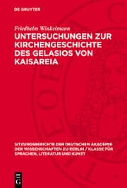 Cover von Untersuchungen zur Kirchengeschichte des Gelasios von Kaisareia