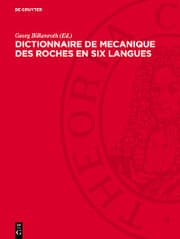 Cover von Dictionnaire de mecanique des roches en six langues