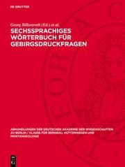 Cover von Sechssprachiges Wörterbuch für Gebirgsdruckfragen