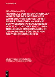 Cover von Protokoll der Internationalen Konferenz des Instituts für Wirtschaftswissenschaften bei der Deutschen Akademie der Wissenschaften zu Berlin vom 18.-21. Oktober 1960 zu dem Thema: Neue Erscheinungen in der modernen bürgerlichen politischen Ökonomie 