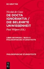 Cover von Nicolai de Cusa: De docta ignorantia / Die belehrte Unwissenheit. Liber secundus / Buch II