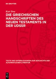 Cover von Die Griechischen Handschriften des Neuen Testaments in der UdSSR