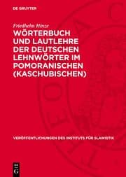Cover von Wörterbuch und Lautlehre der deutschen Lehnwörter im Pomoranischen (Kaschubischen)
