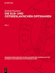 Cover von Reinhold Trautmann: Die elb- und ostseeslavischen Ortsnamen. Teil 2