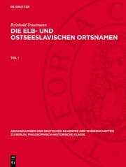 Cover von Reinhold Trautmann: Die elb- und ostseeslavischen Ortsnamen. Teil 1