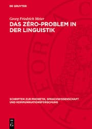 Cover von Das Zéro-Problem in der Linguistik