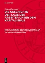 Cover von Dokumente und Studien C zu Band I: Zur politökonomischen Ideologie in Deutschland vor 1850 und andere Studien