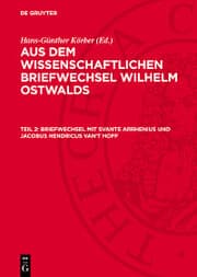 Cover von Briefwechsel mit Svante Arrhenius und Jacobus Hendricus van't Hoff