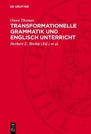 Cover von Transformationelle Grammatik und Englisch Unterricht