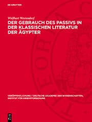 Cover von Der Gebrauch des Passivs in der klassischen Literatur der Ägypter
