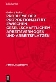 Cover von Probleme der Proportionalität zwischen gesellschaftlichem Arbeitsvermögen und Arbeitsplätzen