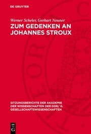 Cover von Zum Gedenken an Johannes Stroux