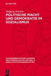 Cover von Politische Macht und Demokratie im Sozialismus