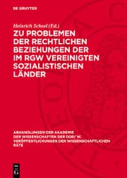 Cover von Zu Problemen der rechtlichen Beziehungen der im RGW vereinigten sozialistischen Länder