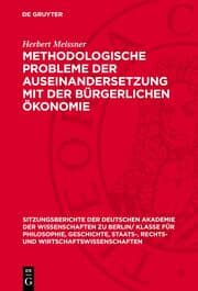Cover von Methodologische Probleme der Auseinandersetzung mit der bürgerlichen Ökonomie