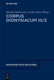 Cover von Corpus Dionysiacum III/2