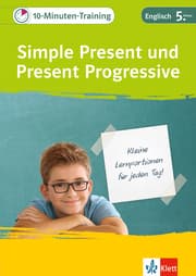 Cover von Klett 10-Minuten-Training Englisch Grammatik Simple Present und Present Progressive 5. Klasse