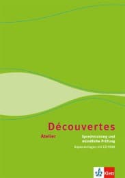 Cover von Découvertes Atelier. Sprechtraining und mündliche Prüfung