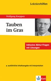 Cover von Klett Lektürehilfen Wolfgang Koeppen, Tauben im Gras
