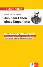 Cover von Klett Lektürehilfen Joseph von Eichendorff, Aus dem Leben eines Taugenichts