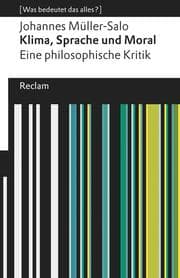 Cover von Klima, Sprache und Moral. Eine philosophische Kritik