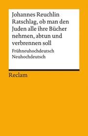 Cover von Ratschlag, ob man den Juden alle ihre Bücher nehmen, abtun und verbrennen soll